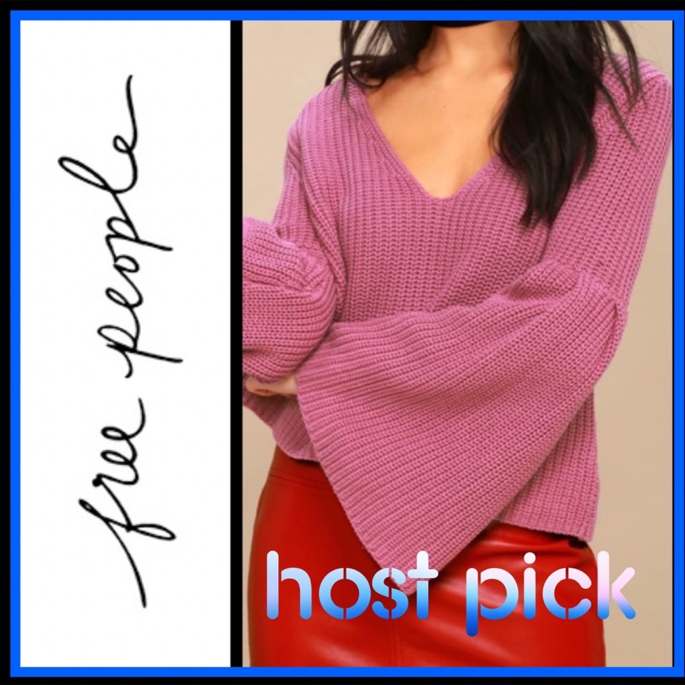 💗NWT FREE PEOPLE DAMSEL BELL SLEEVE SWEATER - Picture 2 of 15